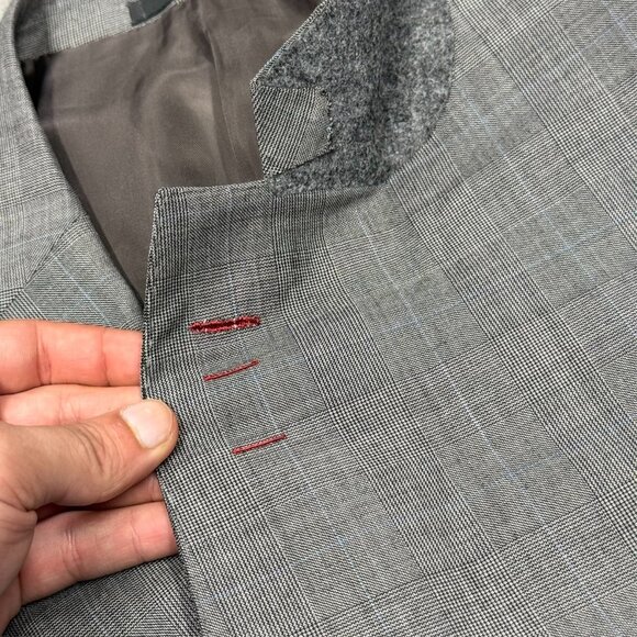 VASSI Couture Blazer Super 130's Wool Sport Coat Grey Made in Italy 52R - Picture 8 of 12